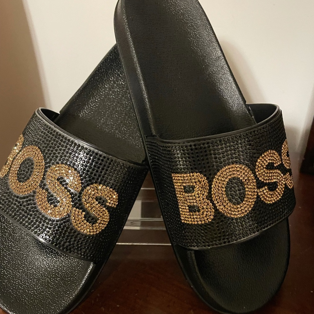 Slides with rubber soles